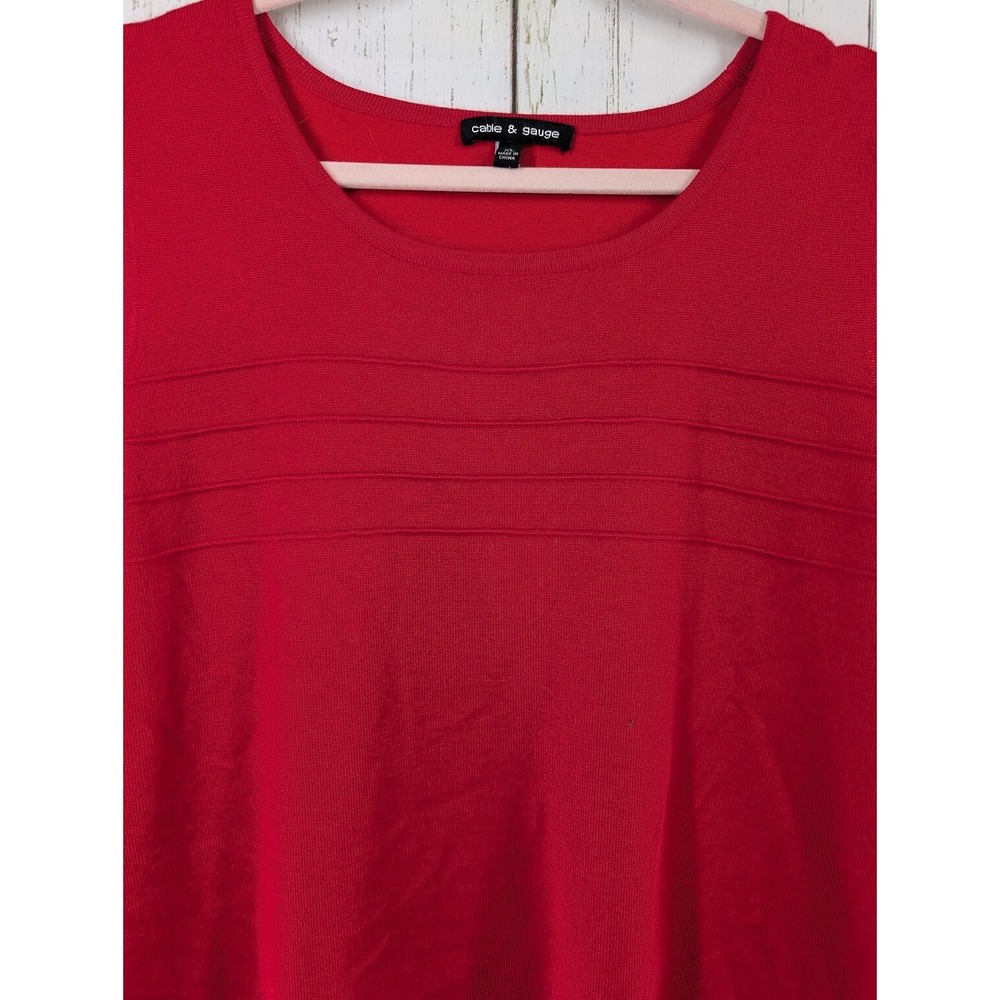 Cable And Gauge Size XL Womens Red Sleeveless Casual Tank top - Picture 3 of 8